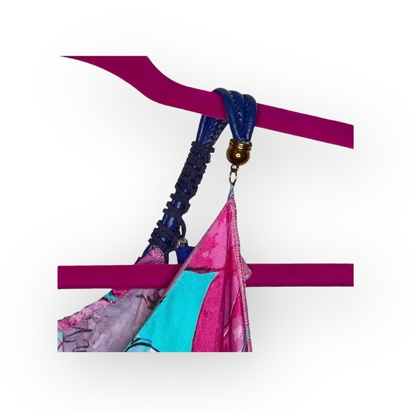 Boston Proper 𑁍 Floral Print Tassel Necklace Handkerchief Hem Dress 𑁍 Aqua 𑁍 - Picture 7 of 16